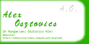 alex osztovics business card